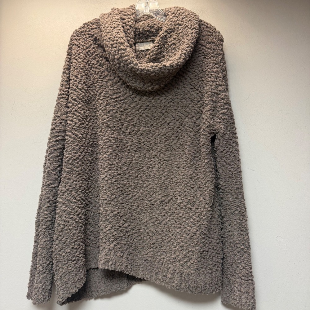 Altar'd State Sweater Womens L Taupe Excellent Popcorn Knit Cowl Neck Pullover